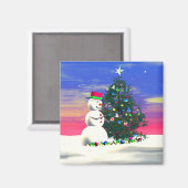 Aimant Noël de Snowman (Recto/Verso)