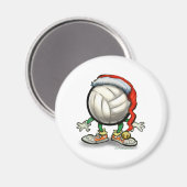 Aimant Noël de volley-ball (Recto/Verso)