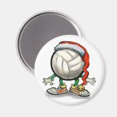 Aimant Noël de volley-ball (Recto/Verso)