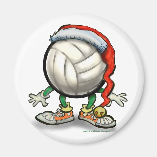 Aimant Noël de volley-ball (Devant)