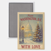 Aimant Noël depuis Washington, DC avec amour (Recto/Verso)
