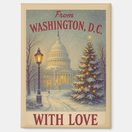 Aimant Noël depuis Washington, DC avec amour (Recto)
