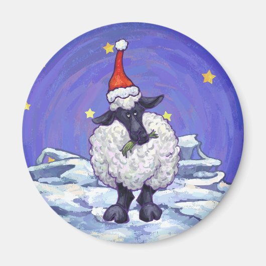 Aimant Noël des moutons (Devant)