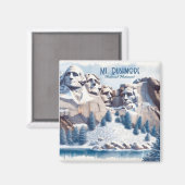 Aimant Noël des neiges du Mont Rushmore (Recto/Verso)