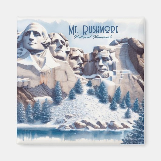 Aimant Noël des neiges du Mont Rushmore (Devant)