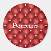 Aimant Noël des touffes en diamant rouge (Devant)