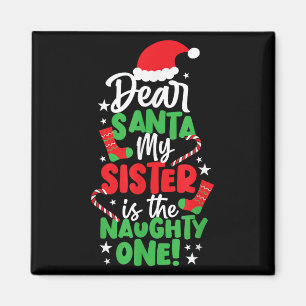 Aimant Noël Drôle Cher Père Noël Ma Soeur La Mauvaise O