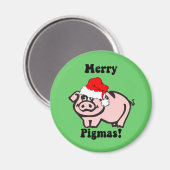 Aimant Noël drôle de porc (Recto/Verso)