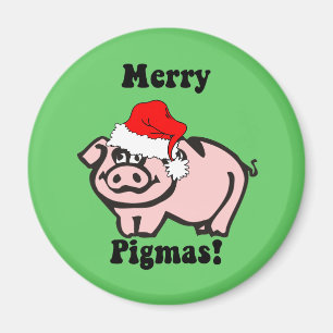 Aimant Noël drôle de porc