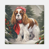 Aimant Noël du chien espagnol Cavalier King Charles (Devant)