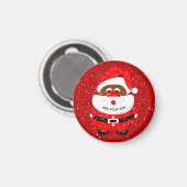 Aimant Noël du Père Noël afro-américain (Recto/Verso)