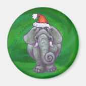 Aimant Noël Eléphant Sur Vert (Devant)