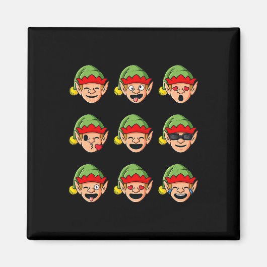 Aimant Noël Elf fait face à des garçons amusants Filles E (Devant)