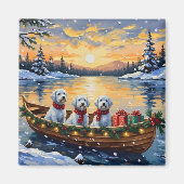 Aimant Noël en bateau maltais (Devant)