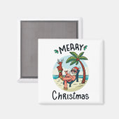 Aimant Noël en juillet Carré Sticker Carte postale (Recto/Verso)