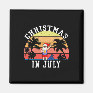 Aimant Noël en juillet drôle vintage Santa été plage