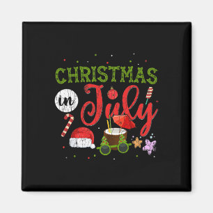 Aimant Noël en juillet drôles de T-shirts Santa été graph