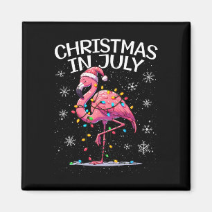 Aimant Noël en Juillet Flamingo Père Noël Eté Xmas Femmes