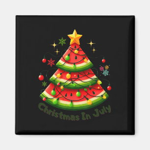 Aimant Noël en juillet Funny pastèque Noël été