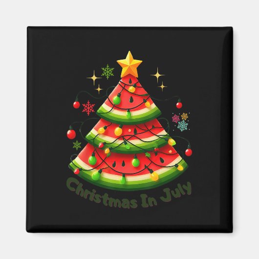 Aimant Noël en juillet Funny pastèque Noël été (Devant)