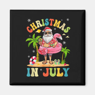 Aimant Noël En Juillet Funny Père Noël Summer Beach Vacat
