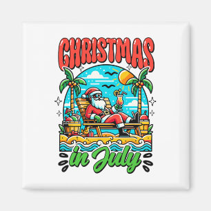 Aimant Noël en juillet Père Noël Fête de plage d'été M