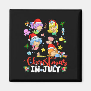 Aimant Noël en juillet Santa sirène amant été plage