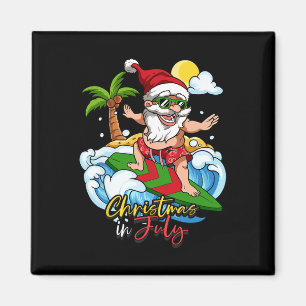 Aimant Noël en juillet Santa surfant Vacances d'été