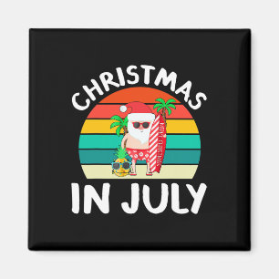 Aimant Noël en juillet Santa vintage hawaïen surf S