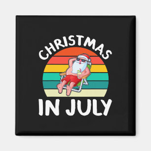 Aimant Noël en juillet Santa vintage surf hawaïen S
