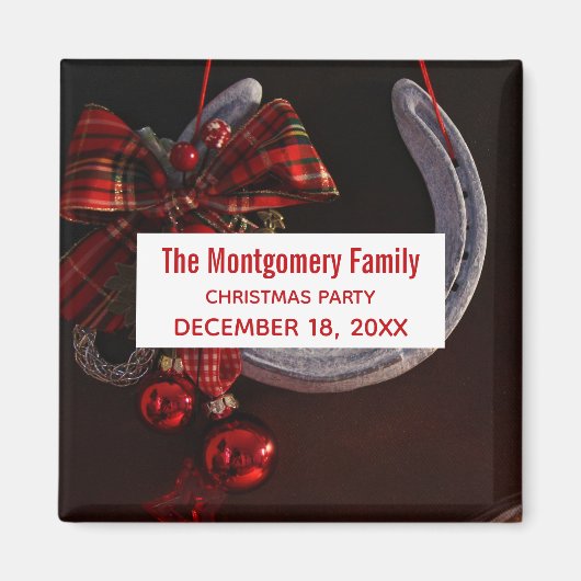 Aimant Noël équestre Hanging Horseshoe (Devant)