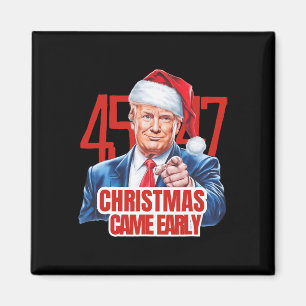 Aimant Noël est arrivé tôt drôle Donald Trump Père Noël C