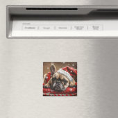 Aimant Noël Festif Bouledogue Français (In Situ (Lave-vaisselle))