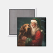 Aimant Noël festif du Père Noël de l'Irish Red Setter (Recto/Verso)