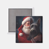 Aimant Noël festif écossais du Terrier Santa Claus (Recto/Verso)