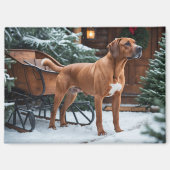 Aimant Noël Festif Rhodesian Ridgeback (Recto)