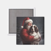 Aimant Noël festif Springer Spaniel Santa Claus (Recto/Verso)