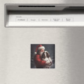 Aimant Noël festif Springer Spaniel Santa Claus (In Situ (Lave-vaisselle))