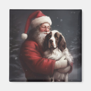 Aimant Noël festif Springer Spaniel Santa Claus
