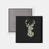 Aimant Noël Fête Rudolf Reindeer Rouge Nez Camo Hu (Recto/Verso)