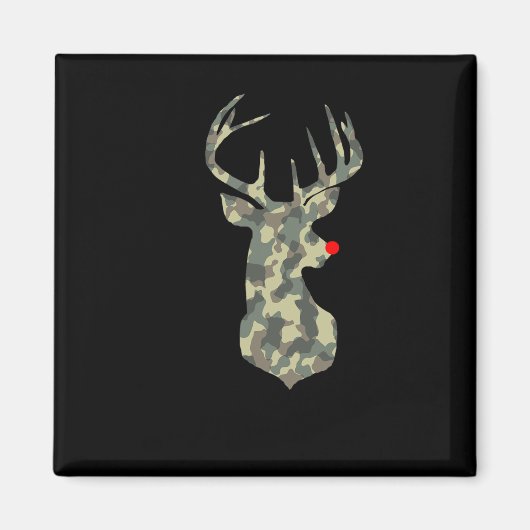 Aimant Noël Fête Rudolf Reindeer Rouge Nez Camo Hu (Devant)