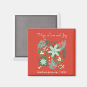 Aimant Noël floral férié (Recto/Verso)