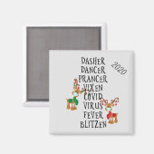 Aimant Noël Funny Reindeer Names Covid 2020 (Recto/Verso)