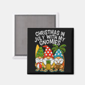 Aimant Noël Gnome En Juillet Avec Mes Gnomies Summer Vac (Recto/Verso)