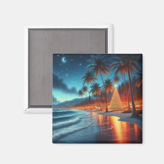 Aimant Noël hawaïen/tropical (Recto/Verso)