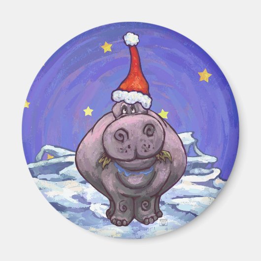 Aimant Noël Hippopotame (Devant)
