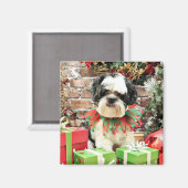 Aimant Noël - Lhassa Apso - Parker (Recto/Verso)