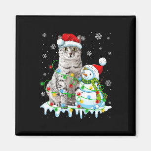 Aimant Noël Light Snowman égyptien Mau Cat Pet Lover