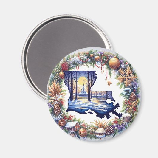 Aimant Noël Louisiane (Recto/Verso)