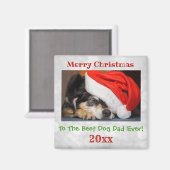 Aimant Noël Meilleur Chien Papa Jamais Pet Photo (Recto/Verso)